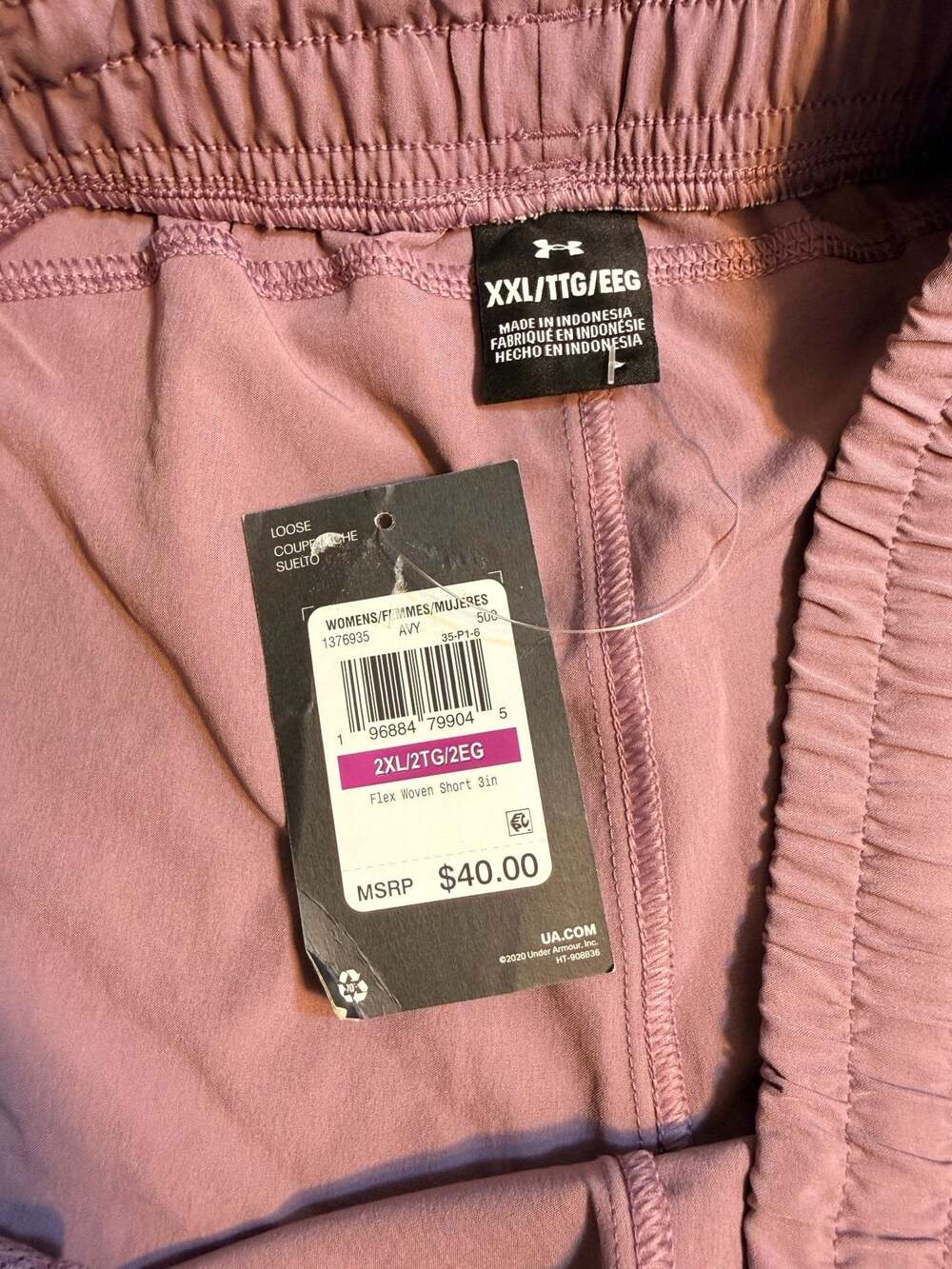 NWT Under Armour Flex Woven Shorts Mauve Women’s XXL - Picture 2 of 6